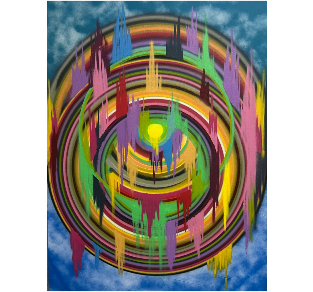 Movements $1777 36" x 48" Acrylic spray paint on canvas