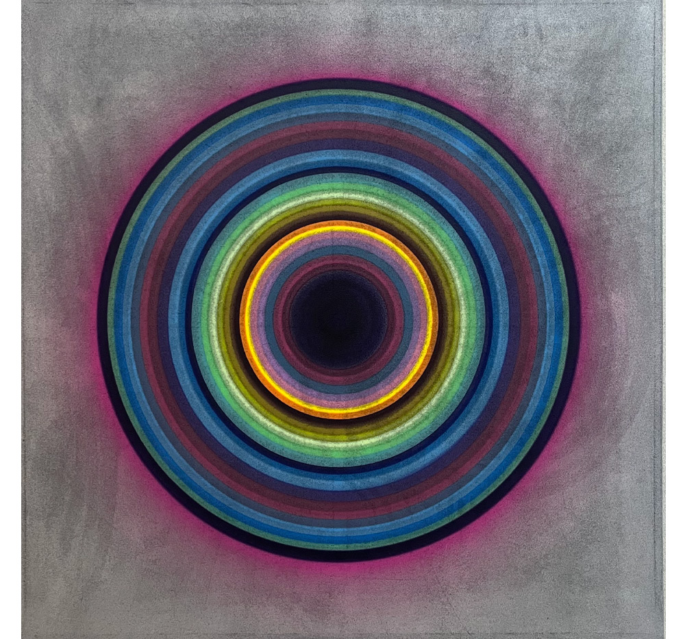 Silver Bow $2444 48" x 48" Airbrush acrylic and spray paint on canvas Silver Bow $2444 48" x 48" Airbrush acrylic and spray paint on canvas