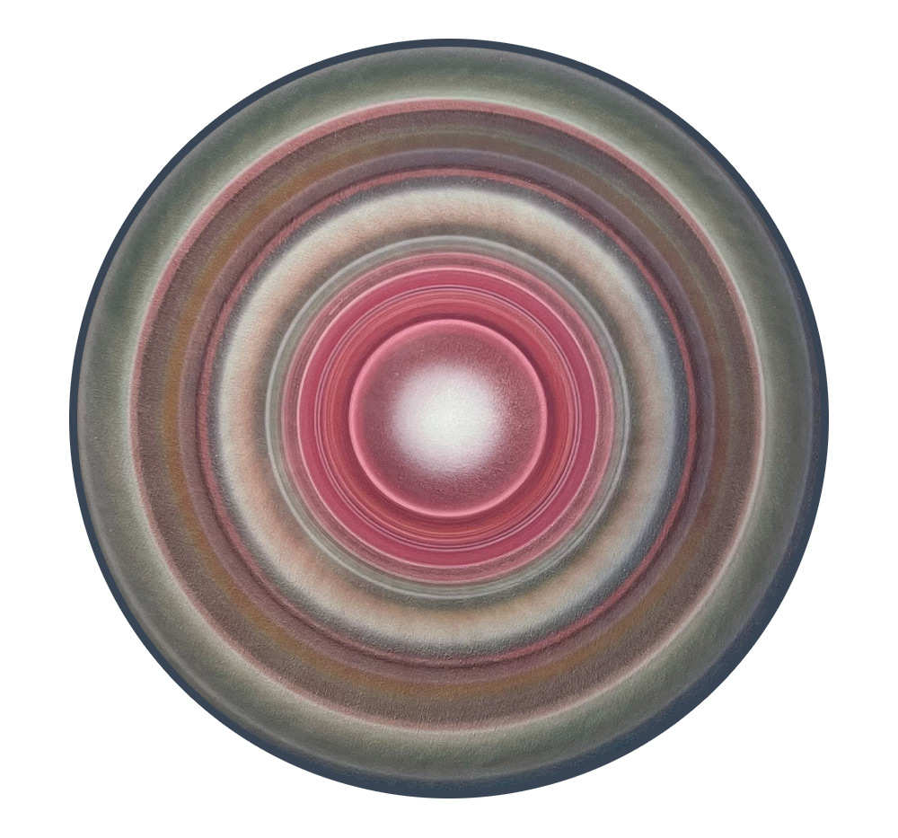 #4 Cosmic Vision GJ 504b Pink Planet $1888 36” x 36” Airbrush acrylic on canvas circle wrapped